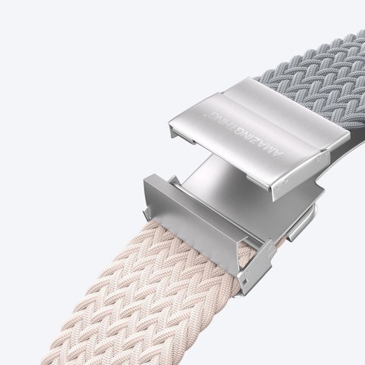 Laikrodžio dirželis Apple Watch rožinis-pilkas nailoninis rinkinys AmazingThing