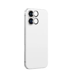 Kameros objektyvo apsauga iPhone 16 baltos spalvos iš aliuminio AmazingThing