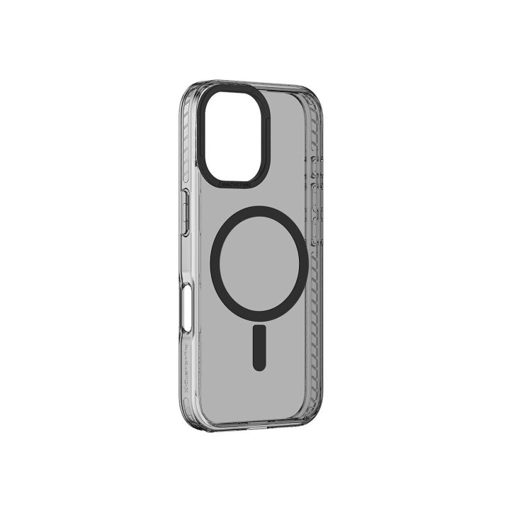 Apsauginis juodas iPhone 16 dėklas su magnetiniu žiedu AmazingThing
