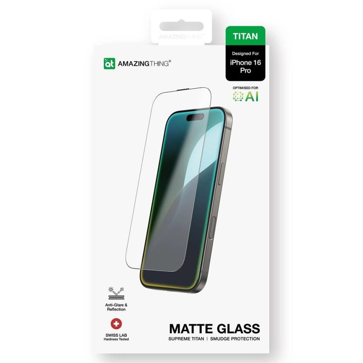 Grūdintas stiklas iPhone 16 Pro su matinė danga AmazingThing