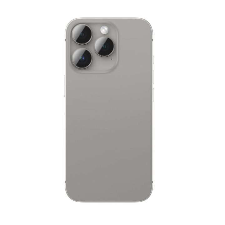 Apsauginis pilkas stiklas kamerai su rėmeliu iPhone 16 Pro / Pro Max AmazingThing