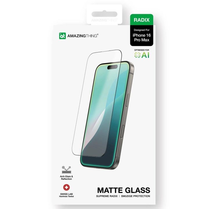 Grūdintas stiklas iPhone 16 Pro Max su matiniu paviršiumi AmazingThing