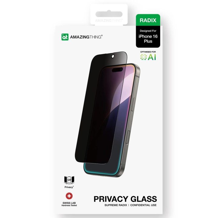 Grūdintas privatumo stiklas iPhone 16 Plus telefonui AmazingThing