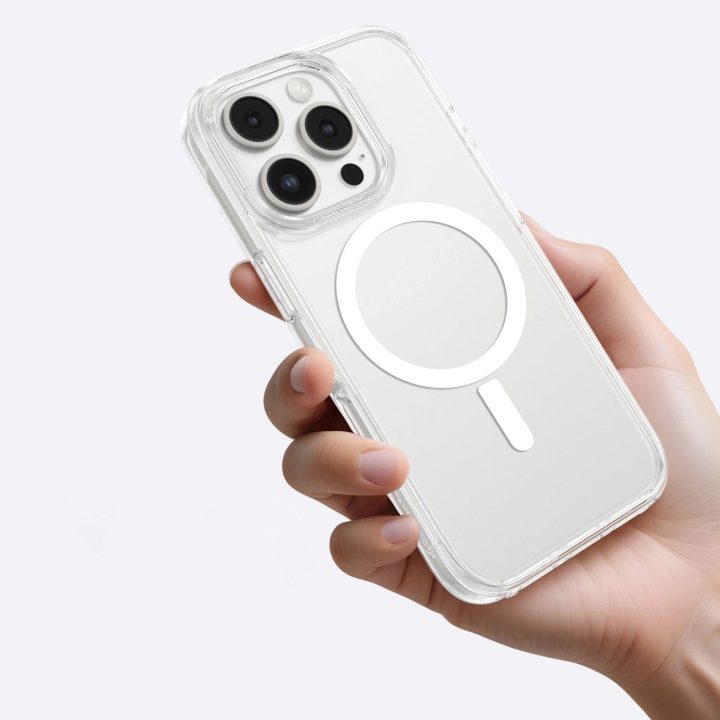 Permatomas magnetinis telefono dėklas iPhone 16 Pro su MagSafe AmazingThing