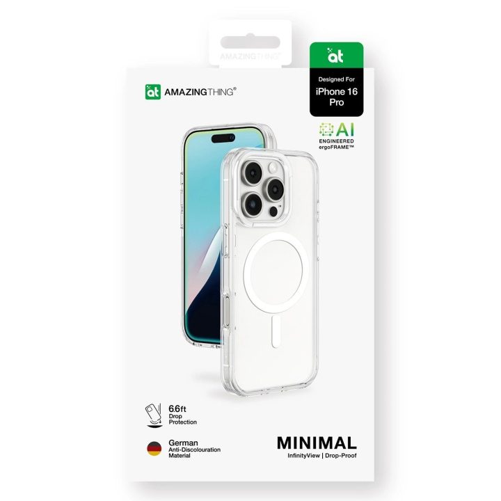 Permatomas magnetinis telefono dėklas iPhone 16 Pro su MagSafe AmazingThing
