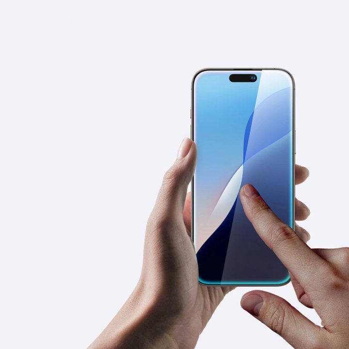 Grūdintas stiklas iPhone 16 Pro Max ekranui nuo smūgių AmazingThing