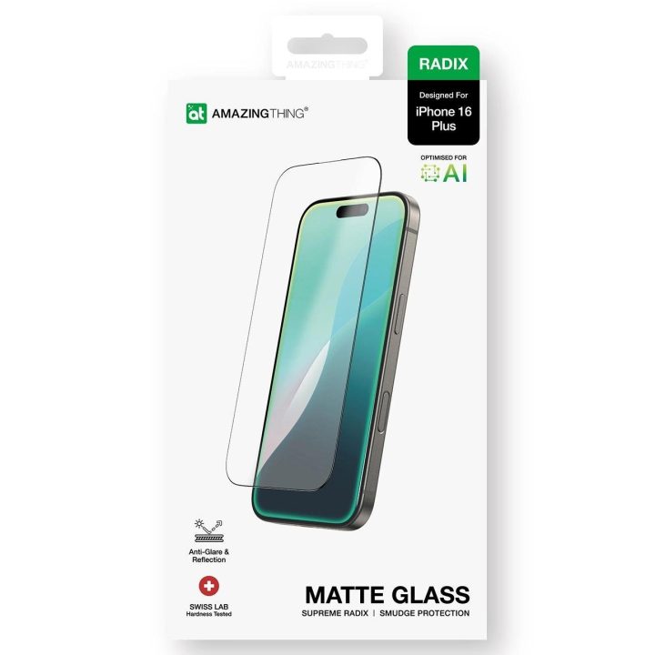Grūdintas stiklas iPhone 16 Plus su matiniu paviršiumi AmazingThing