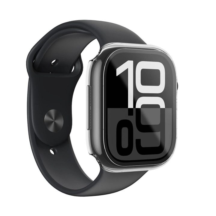 Permatomas stiklinis dėklas Apple Watch 46mm apsaugai AmazingThing