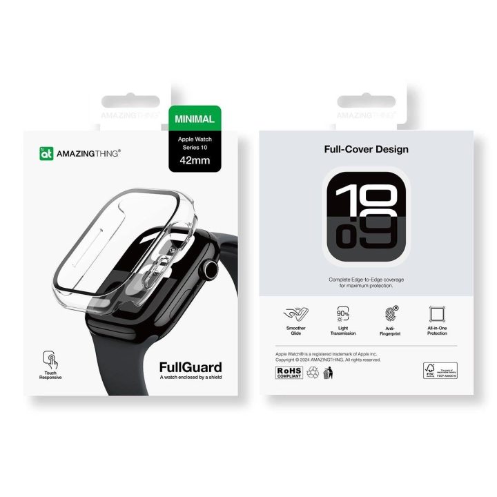 Permatomas stiklinis dėklas Apple Watch 42mm apsaugai AmazingThing