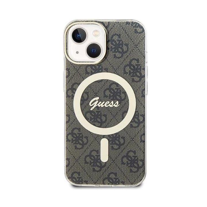 iPhone 15 rudas dėklas su MagSafe palaikymu Guess