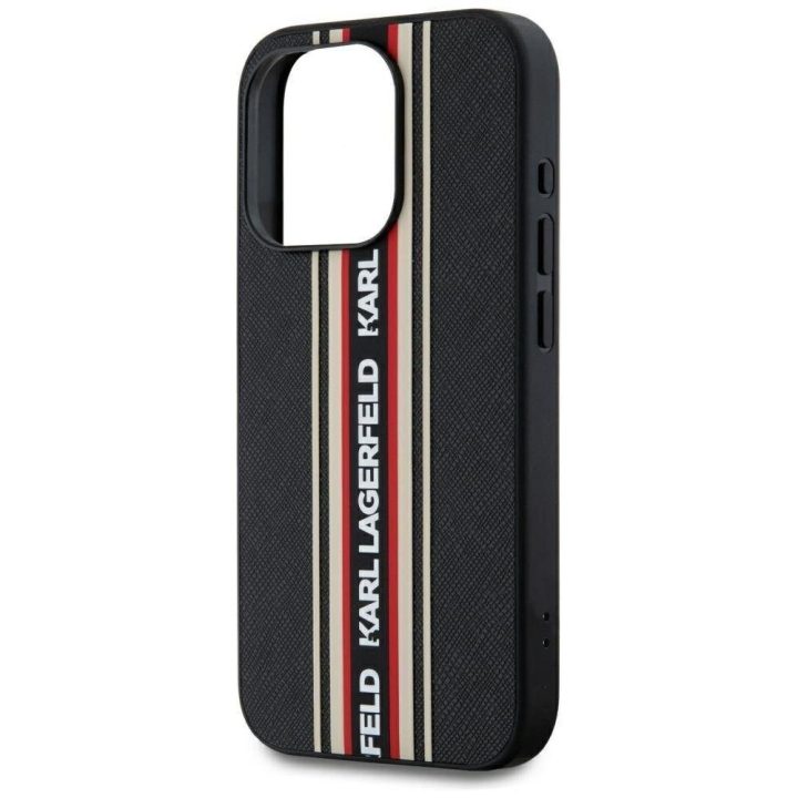 iPhone 15 Pro dėklas raudonas su dirželiu Karl Lagerfeld