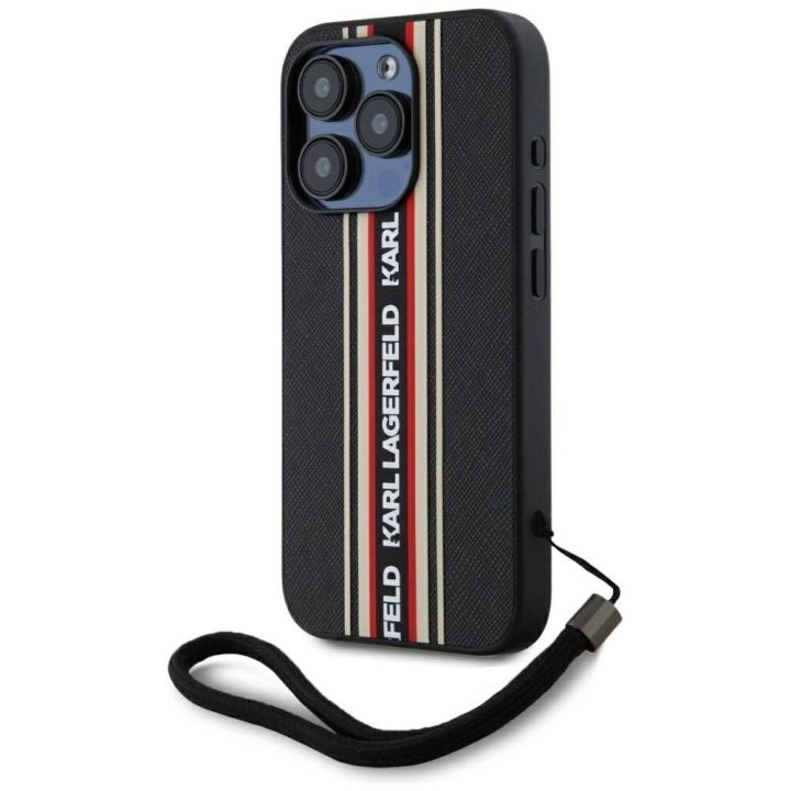 iPhone 15 Pro Max dėklas raudonas su virvele Karl Lagerfeld