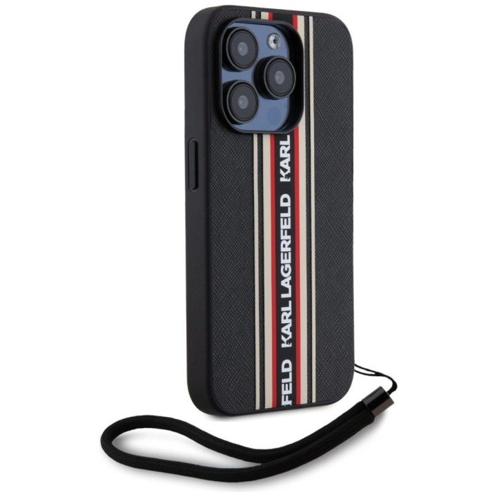 iPhone 15 Pro Max dėklas raudonas su virvele Karl Lagerfeld
