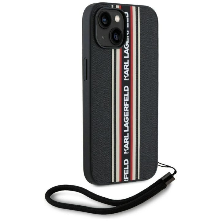 iPhone 15 dėklas raudonas su virvele Saffiano Karl Lagerfeld