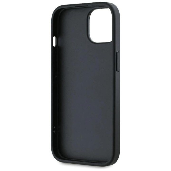 iPhone 15 dėklas rožinis su virvele Saffiano Karl Lagerfeld
