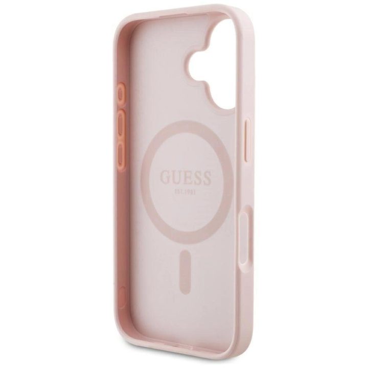 iPhone 16 dėklas rožinis su MagSafe funkcija Guess