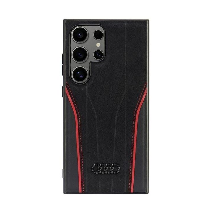 Odinis juodai raudonas dėklas su MagSafe Samsung S24 Ultra Audi