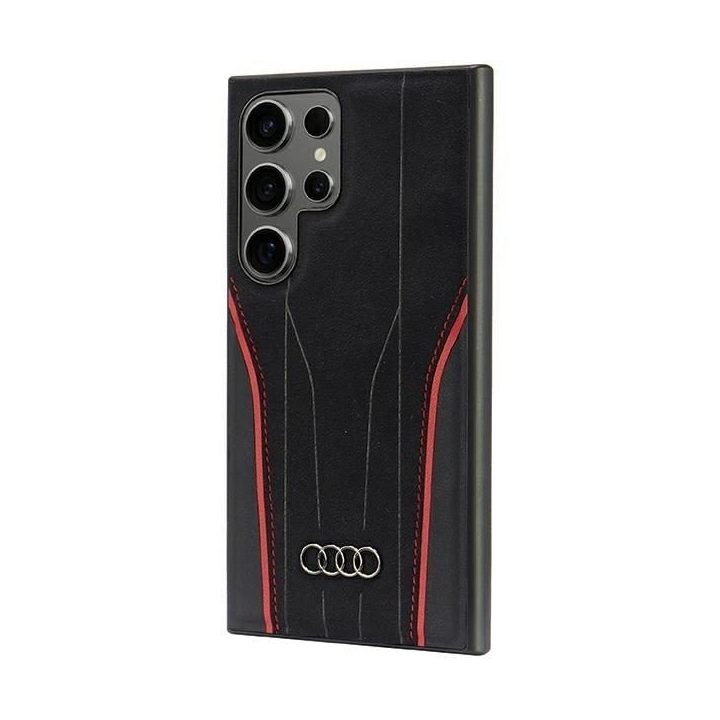 Odinis juodai raudonas dėklas su MagSafe Samsung S24 Ultra Audi