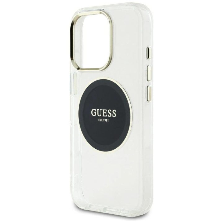 Skaidrus MagSafe dėklas iPhone 16 Pro Max su logotipu Guess