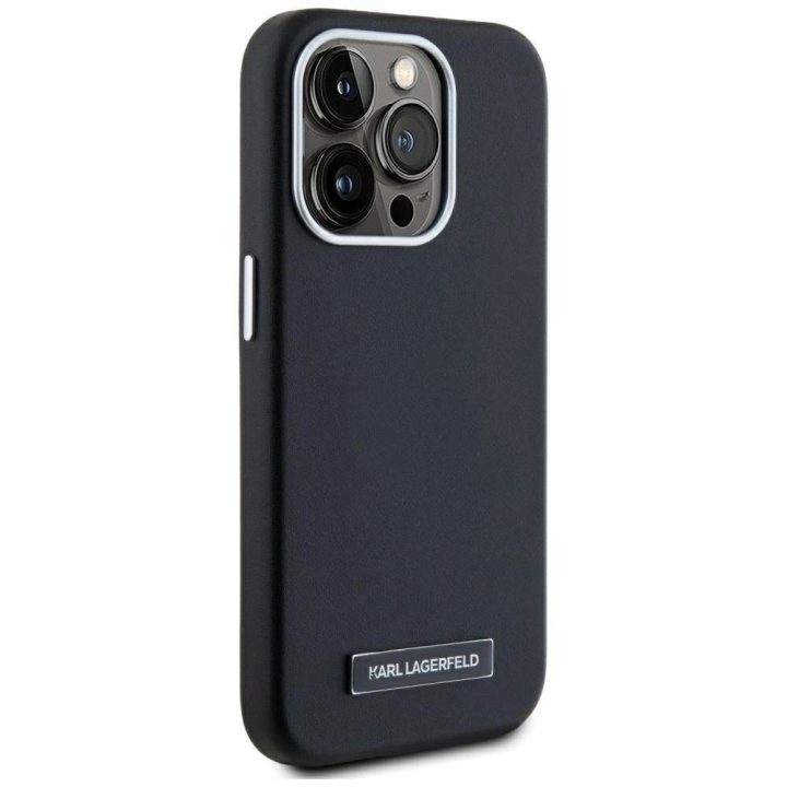 Juodas iPhone 15 Pro dėklas su MagSafe funkcija Karl Lagerfeld