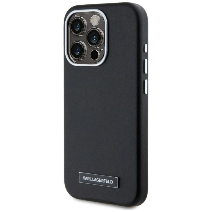 Juodas iPhone 15 Pro dėklas su MagSafe funkcija Karl Lagerfeld
