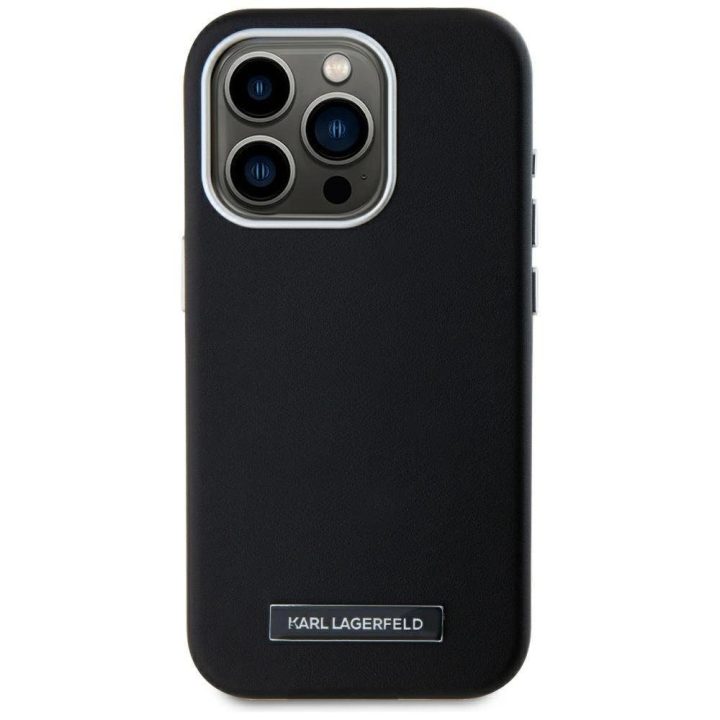 Juodas iPhone 15 Pro dėklas su MagSafe funkcija Karl Lagerfeld
