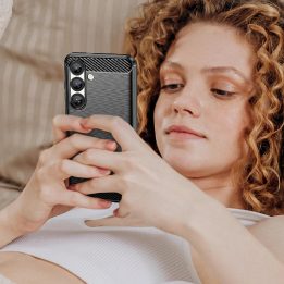 Telefono dėklas juodas silikoninis atsparus smūgiams Nothing Phone (3a) Pro