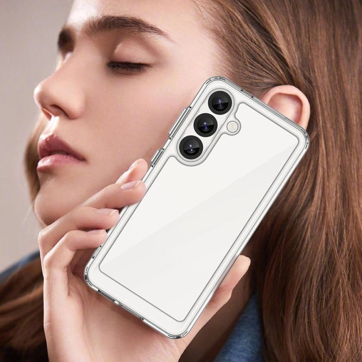 Permatomas silikoninis telefono dėklas su geliniu rėmeliu Xiaomi 15
