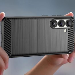 Dėklas telefonui juodas silikoninis su anglies pluošto tekstūra Xiaomi Redmi Note 14 5G