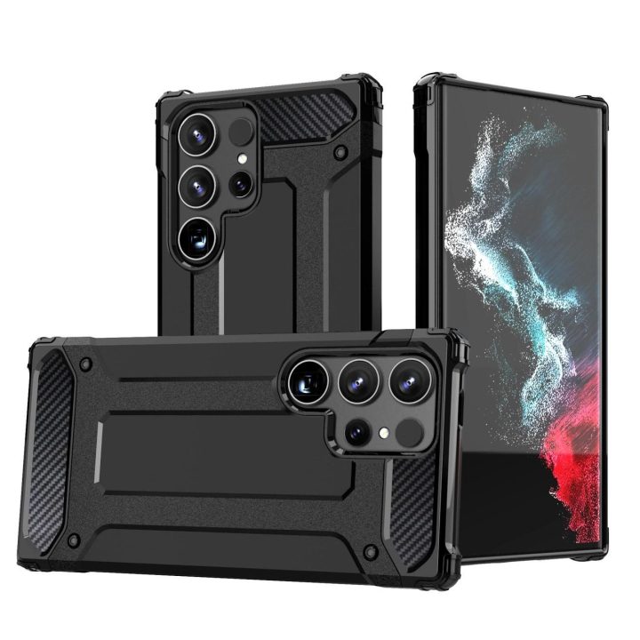 Apsauginis dėklas telefonui juodas su sustiprintais kampais Samsung Galaxy S25 Edge