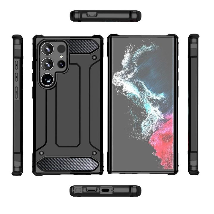 Apsauginis dėklas telefonui juodas su sustiprintais kampais Samsung Galaxy S25 Edge