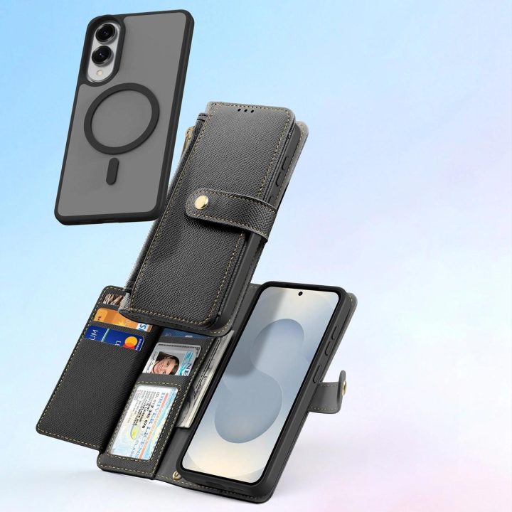 Juodas telefonas dėklas su MagSafe Samsung Galaxy S25 Edge