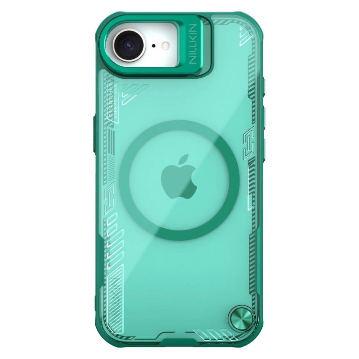 Žalios spalvos magnetinis telefono dėklas su stovu iPhone 16e Nillkin
