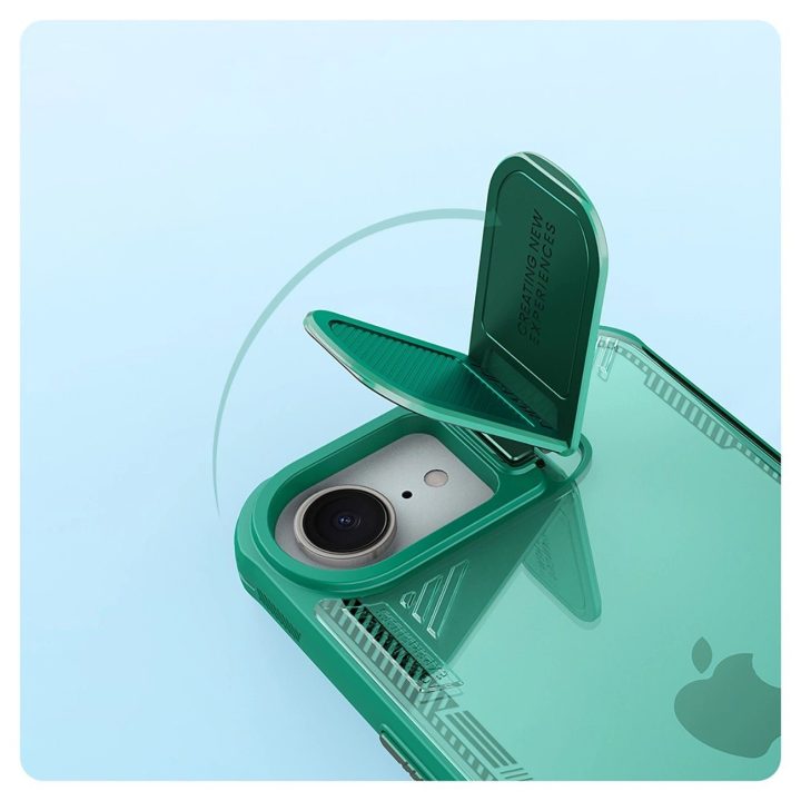 Dėklas telefonui žalias su atrama ir lęšio dangteliu Nillkin iPhone 16e