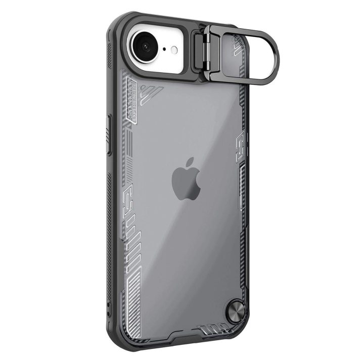 Telefono dėklas su stovu ir apsauga nuo smūgių iPhone 16e Nillkin juodas