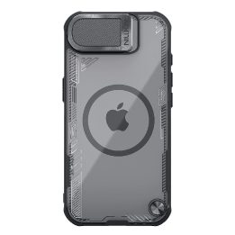Apsauginis juodas dėklas su lęšio dangteliu ir stovu iPhone 16e Nillkin