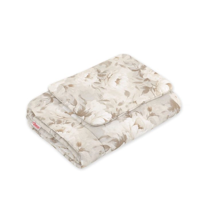 Kūdikio patalynės komplektas 75x100 cm smėlio spalvos su bijūnais NEWBORN