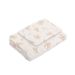 Patalynės komplektas kūdikiui smėlio spalvos su meškučiais 75x100cm Newborn