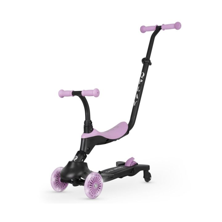 Paspirtukas vaikams violetinis 3in1 su sėdyne Qplay