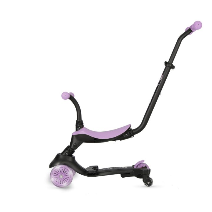 Paspirtukas vaikams violetinis 3in1 su sėdyne Qplay