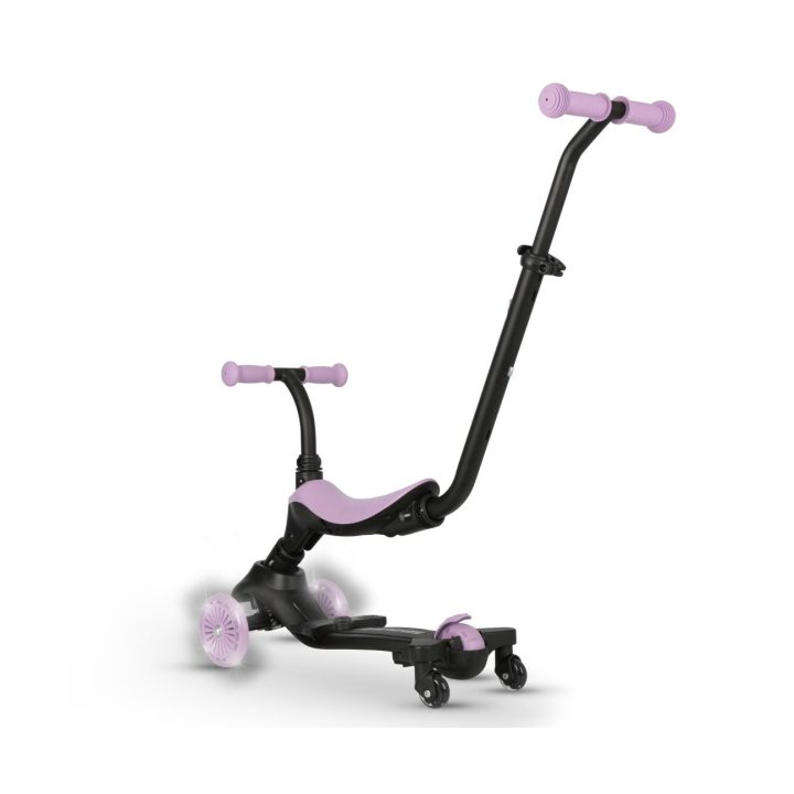 Paspirtukas vaikams violetinis 3in1 su sėdyne Qplay