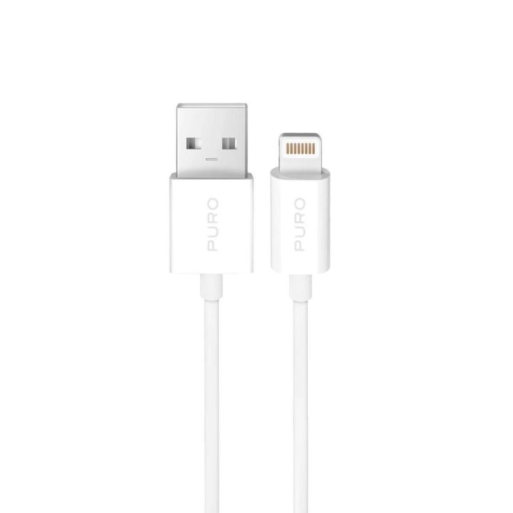 Įkrovimo laidas baltas TPE USB–Lightning 2 m Puro