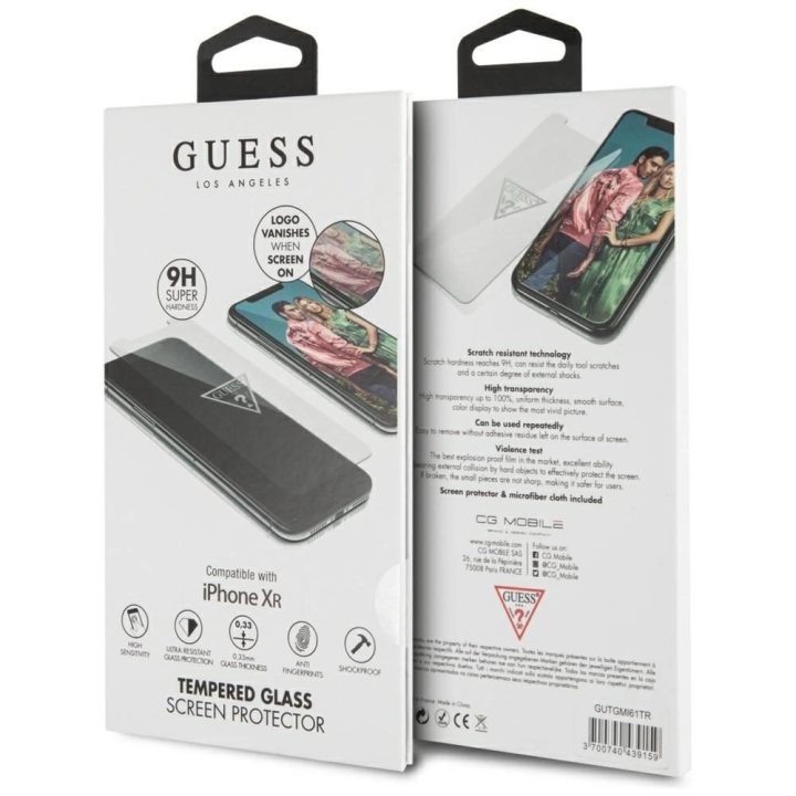 Grūdintas stiklas telefonui skaidrus nuo smūgių iPhone Xr Guess