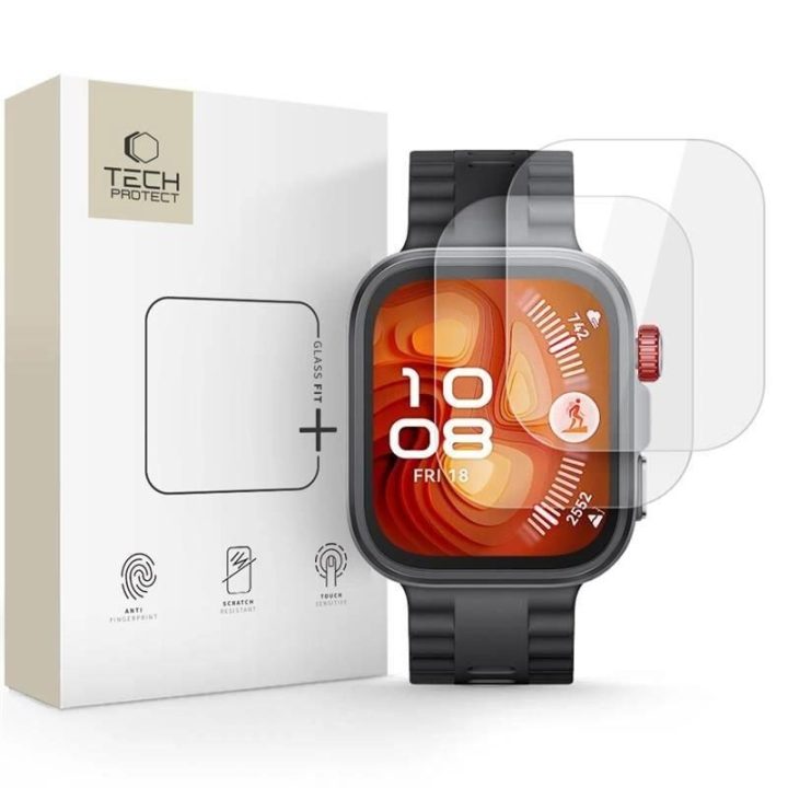 Grūdintas stiklas laikrodžiui Huawei Watch Fit 4 Pro, skaidrus, 2 vnt.,