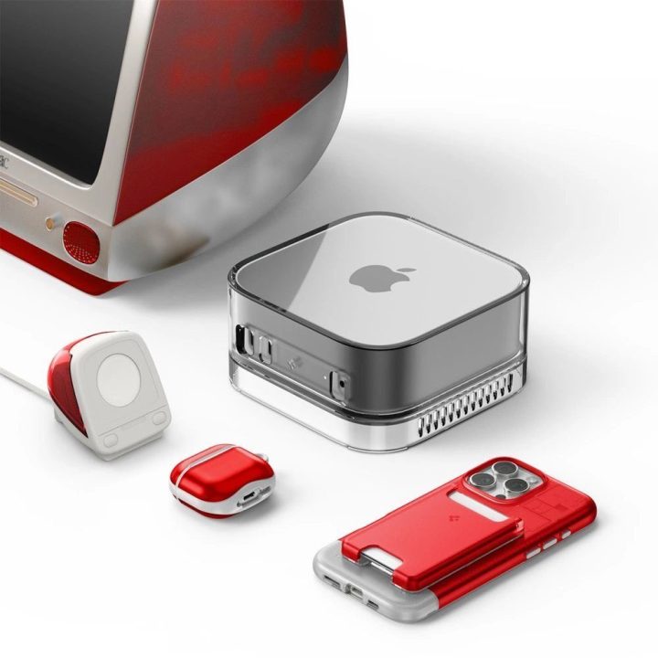 Laikiklis laikrodžiui Apple Watch, raudonas plastikinis, Spigen