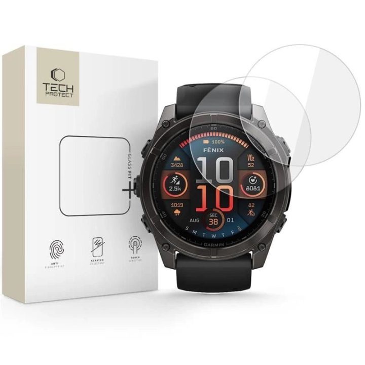 Grūdintas stiklas laikrodžiui Garmin Fenix 8 51 mm, skaidrus, 2 vnt.,