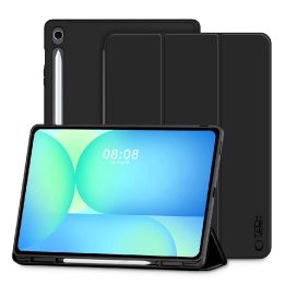 Dėklas planšetei juodas su rašiklio laikikliu Samsung Galaxy Tab S10 FE+ TechProtect