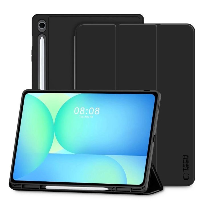 Dėklas planšetei juodas su rašiklio laikikliu Samsung Galaxy Tab S10 FE+ TechProtect