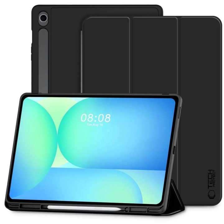 Dėklas planšetei juodas su rašiklio laikikliu Samsung Galaxy Tab S10 FE+ TechProtect