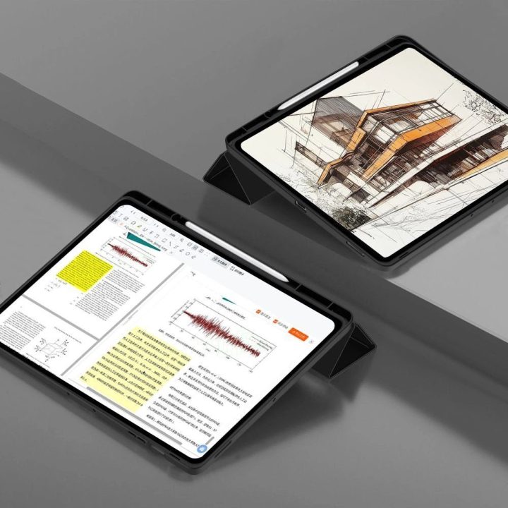 Dėklas planšetei juodas su rašiklio laikikliu Samsung Galaxy Tab S10 FE+ TechProtect